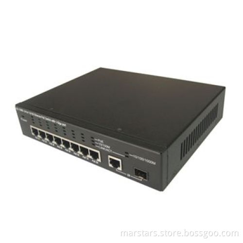 8-port 10/100M/25W/PoE Ethernet Switch, +1/10/100/1000M Port + 1 SFP Slot, Suitable for IP Camera